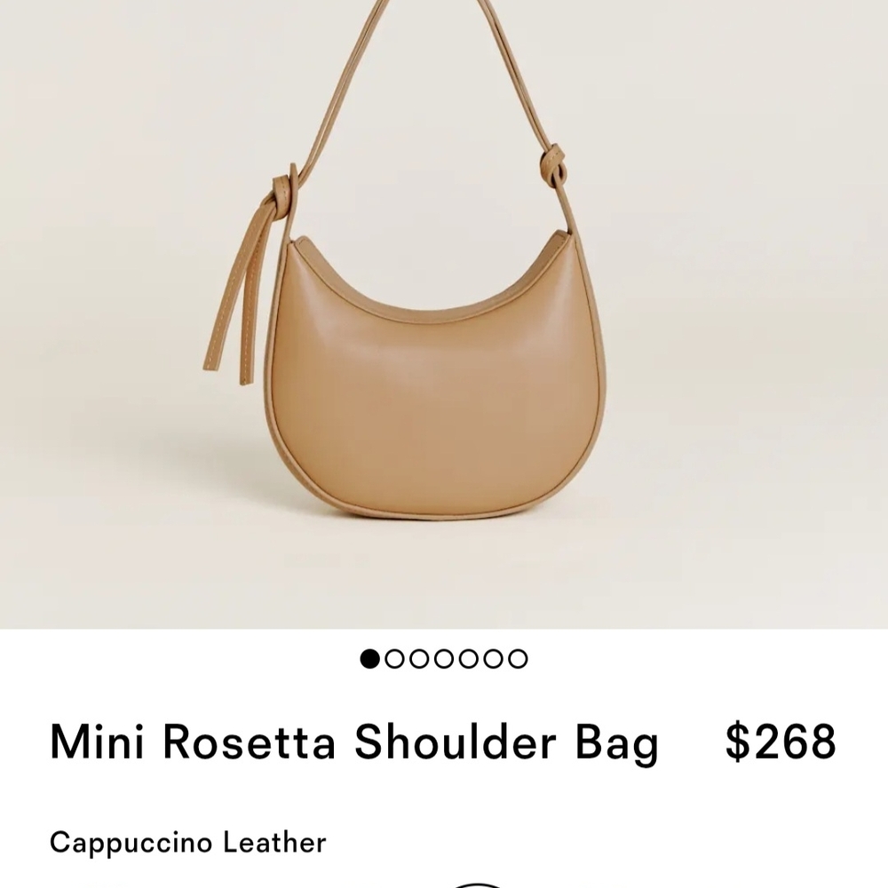 Reformation Tan Leather Shoulder Bag Crescent Design